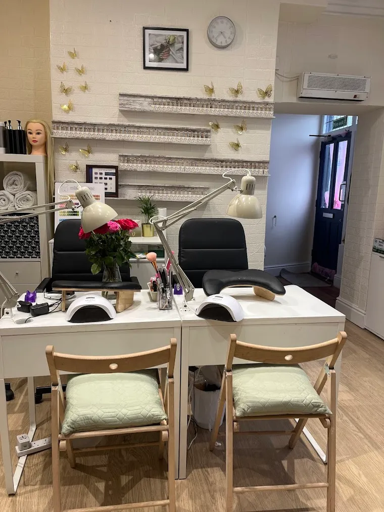 Inside Shriji Beauty Touch — the manicure area on Trinity Street